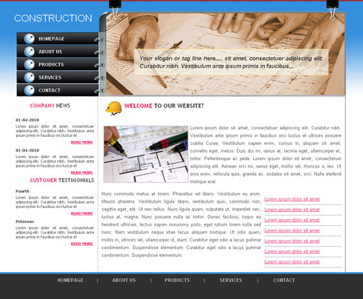 Free Html Templates For Construction Websites
