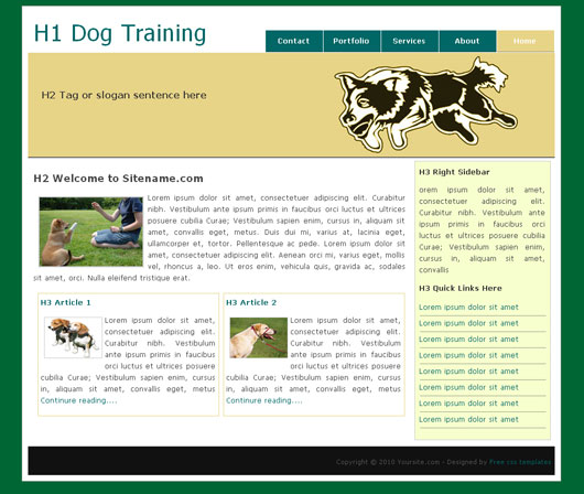 Free Pet css website Template