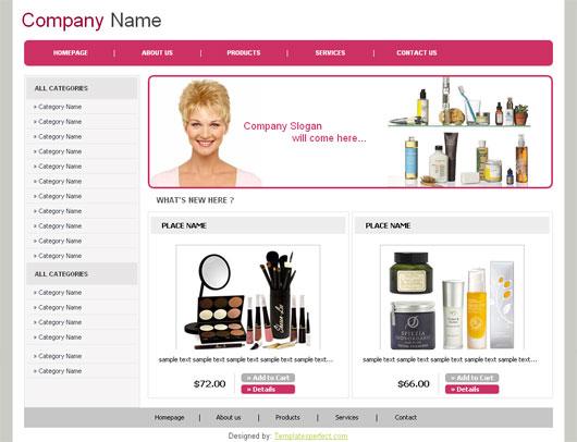 Free beauty shop web template