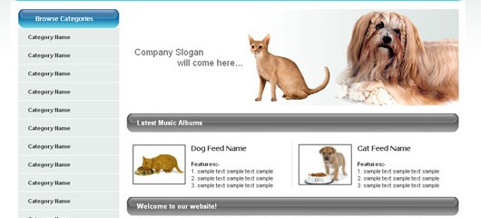 free pet store web template