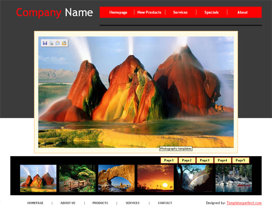 Free Photography web template