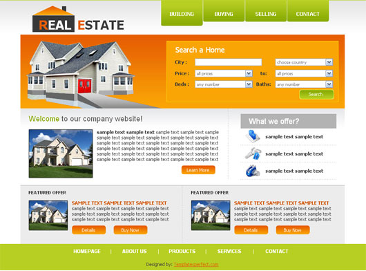 Free Real Estate Template from www.templatesperfect.com
