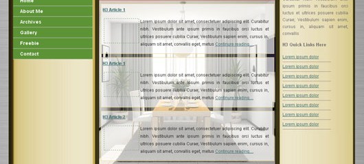 Free interior decoration web template