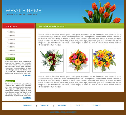 free Flowers shop web template