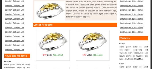 free jewelery shop css web template