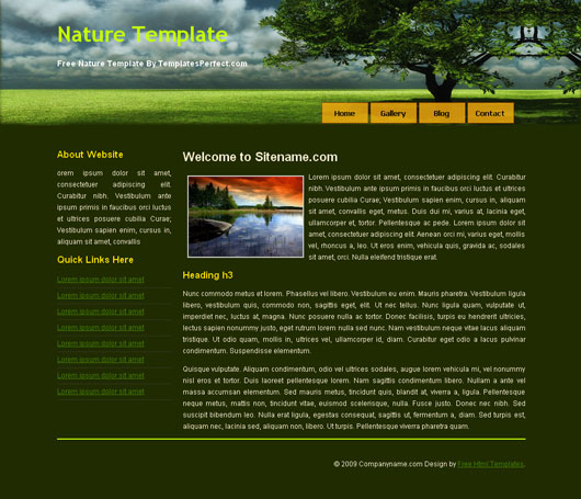 Free nature css web template