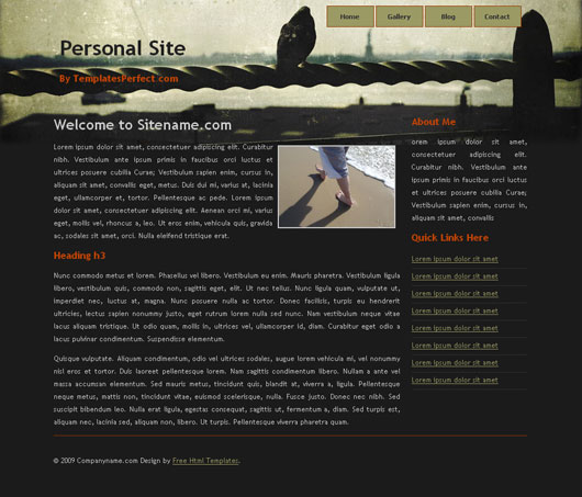Free css web template - Personal blog