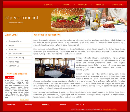Free Restaurant web Template