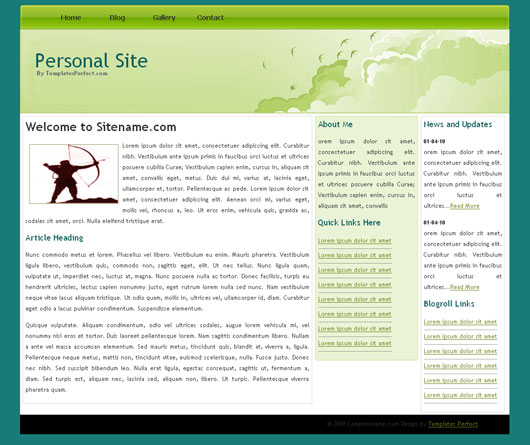 Free css web template - Greentint