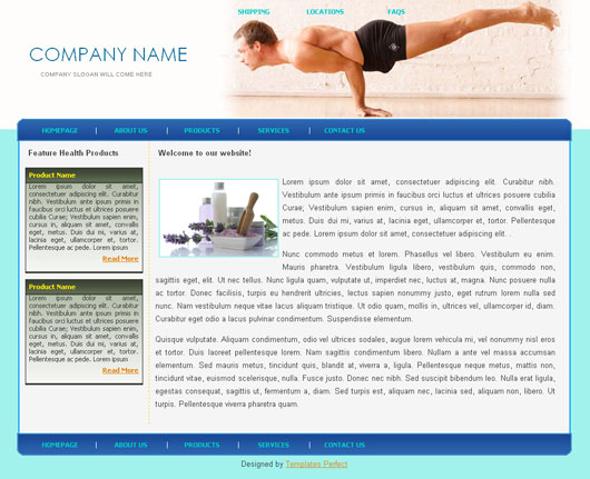 Free Health and Fitness cs web template