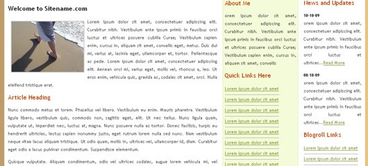 Free personal pages blog template