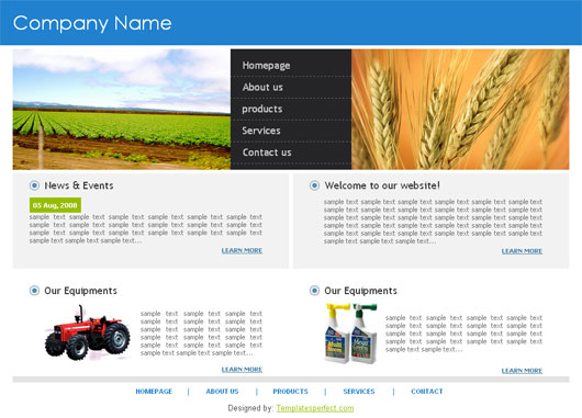 Free agriculture web template