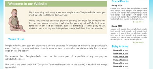 Free Baby care html web template