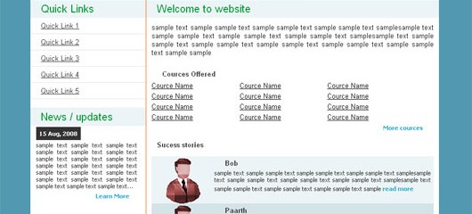 free education web template