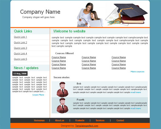 free education html web template