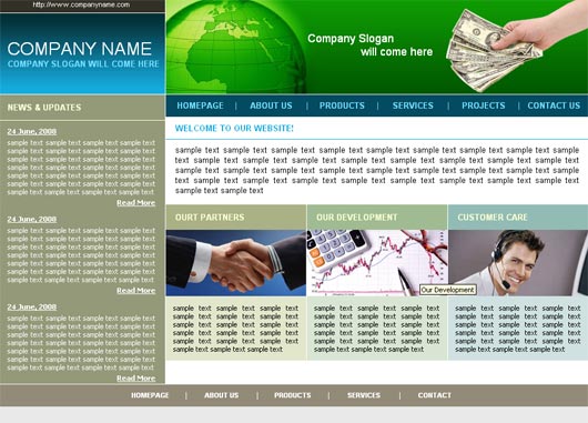 free finance web template