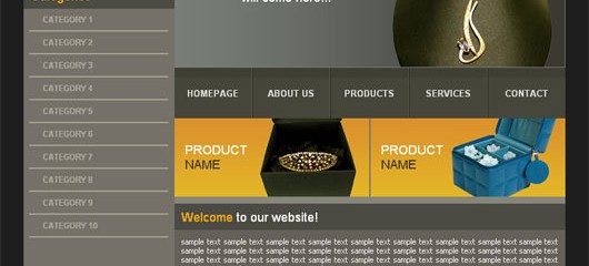 free jewelery shop html web template