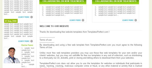 free medical html web templates