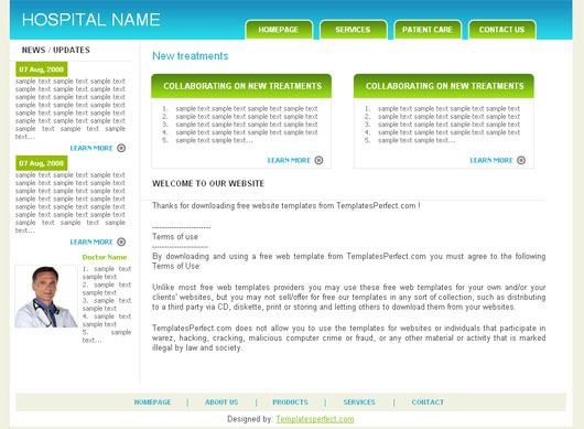 free medical html web templates