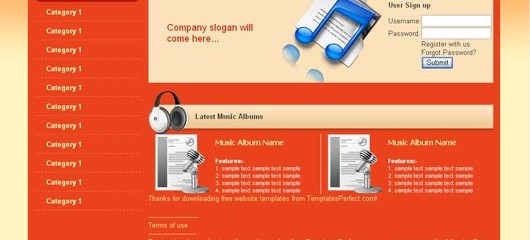 free music store html web template