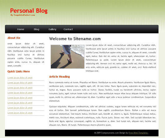 Free CSS Personal Template