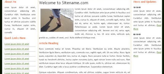 free 3 column Personal blog template