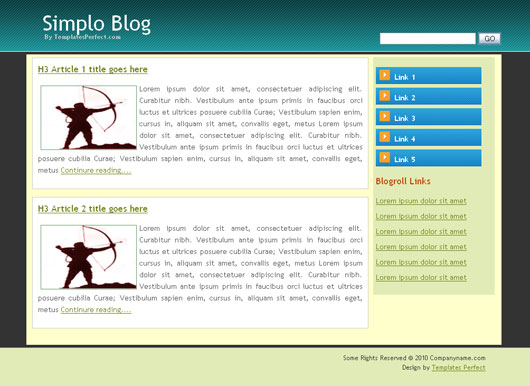 Free css web template - Simplo Blog