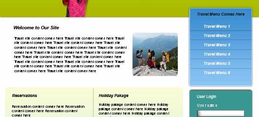 Free travel tour PSD web template