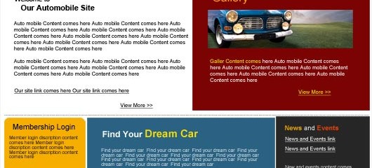 free auto cars PSD web template