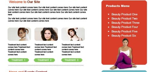free beauty care PSD web template