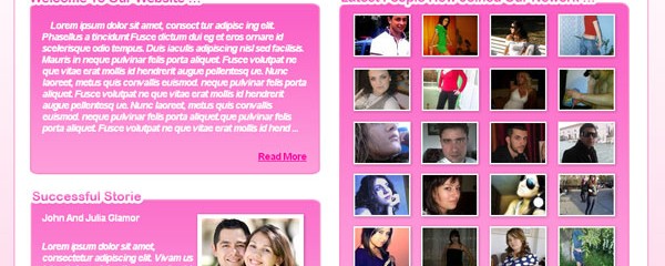 Free dating website css web template