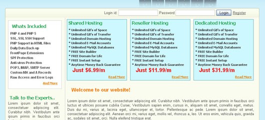 Free css web hosting web template