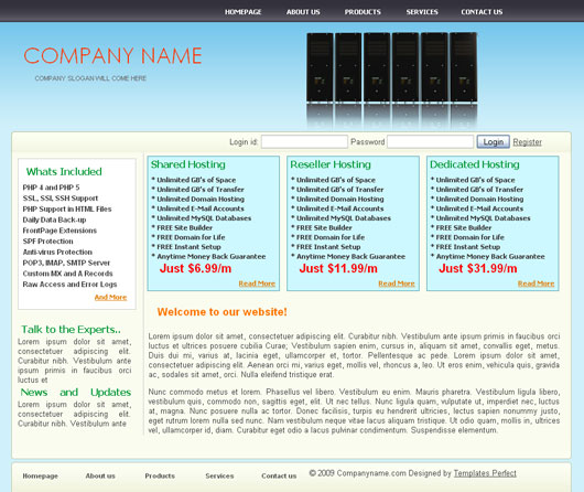 Free css web hosting web template