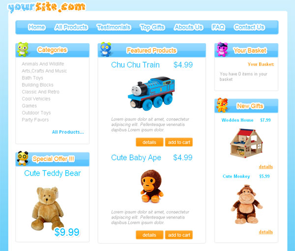 gift shop css web template