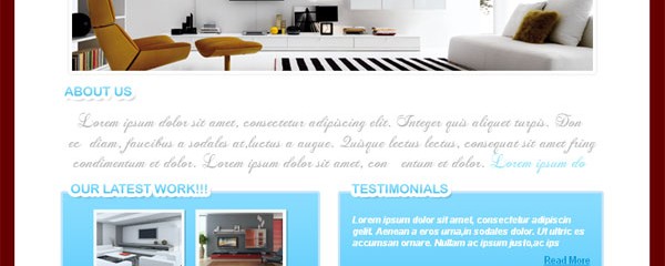 Free Interior design company css web template