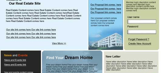 free real estate PSD web template