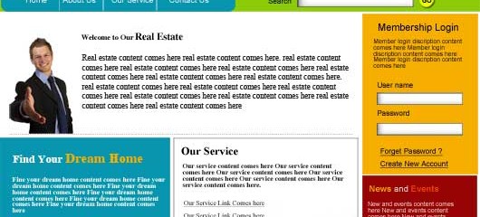 free realestate PSD web template