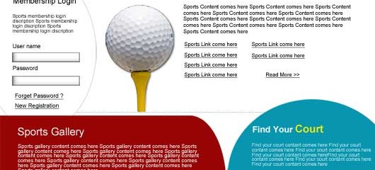 Free sports PSD web template