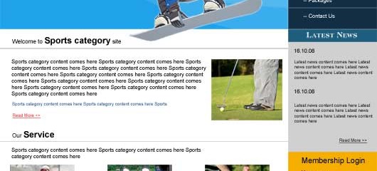 free sports club PSD web template