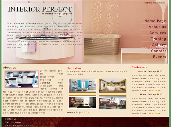 Free Interior design company web template