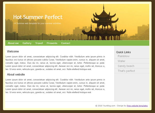 Free summer travel web templates