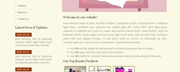 Free Beauty web template