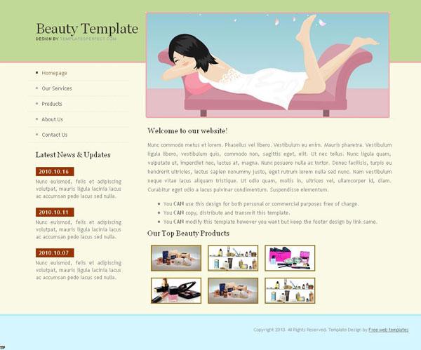 Free Beauty web template