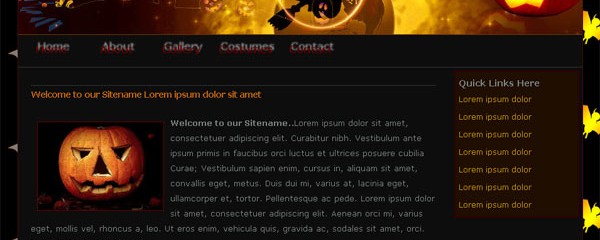 Free Halloween website template