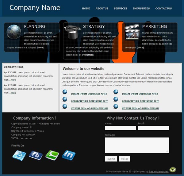 Free consulting services business website template