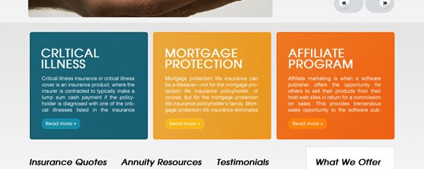 Free home insurance business web template