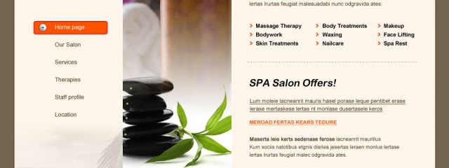 Free spa salon web template