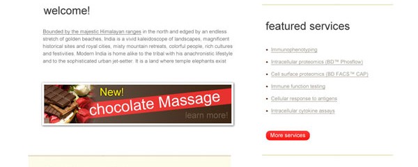 Free massage salon psd web template