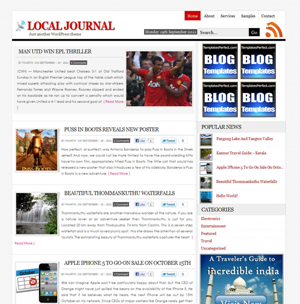 Local Journal free wordpress theme