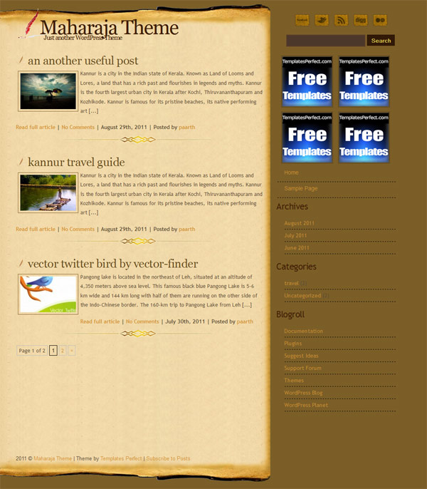 Maharaja wordpress theme